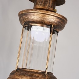Lustre en métal style mini-designer, style rustique, globe, style rétro, peinture de campagne