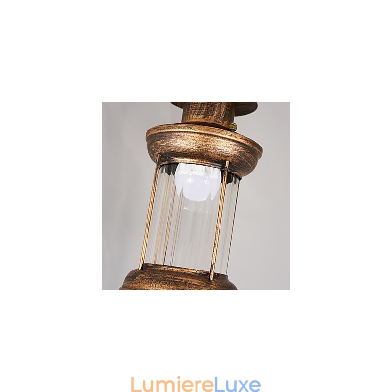 Lustre en métal style mini-designer, style rustique, globe, style rétro, peinture de campagne