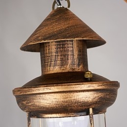 Lustre en métal style mini-designer, style rustique, globe, style rétro, peinture de campagne