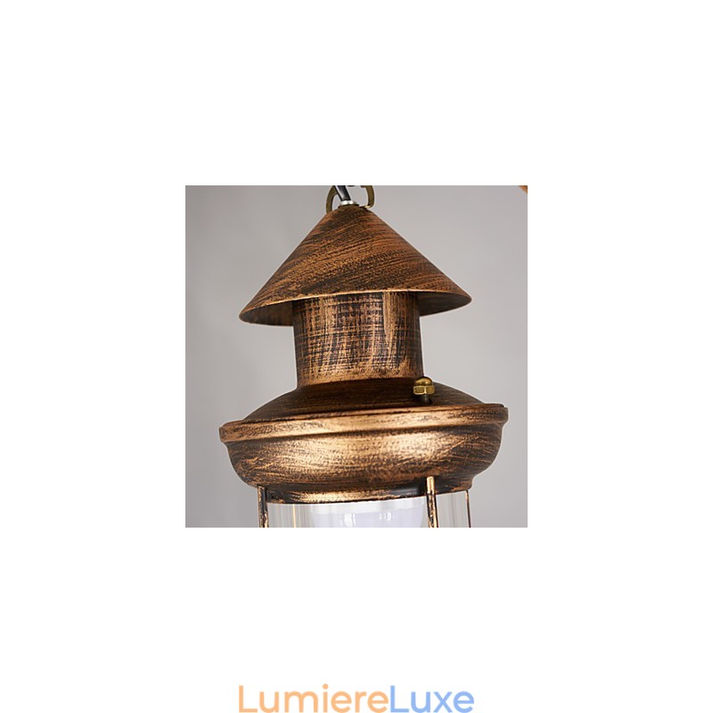 Lustre en métal style mini-designer, style rustique, globe, style rétro, peinture de campagne