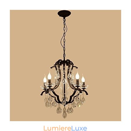 Lustre en cristal à 5 lumières, style moderne, contemporain, traditionnel, classique, rustique, style lodge, vintage, rétro, lanterne, tambour, peinture de campagne Lustre en cristal à 5 lumières, style moderne, contemporain, traditionnel, classique, rustique, style lodge, vintage, rétro, lanterne, tambour, peinture de campagne