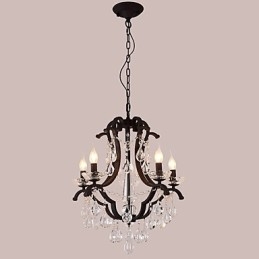Lustre en cristal à 5 lumières, style moderne, contemporain, traditionnel, classique, rustique, style lodge, vintage, rétro, lanterne, tambour, peinture de campagne