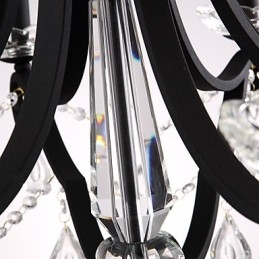 Lustre en cristal à 5 lumières, style moderne, contemporain, traditionnel, classique, rustique, style lodge, vintage, rétro, lanterne, tambour, peinture de campagne
