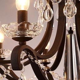 Lustre en cristal à 5 lumières, style moderne, contemporain, traditionnel, classique, rustique, style lodge, vintage, rétro, lanterne, tambour, peinture de campagne