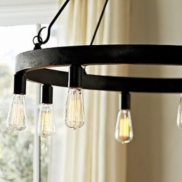 Suspension en fer de style rétro avec 8 lumières