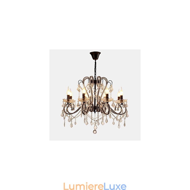 Lustre en cristal à 8 lumières, moderne, contemporain, traditionnel, classique, rustique, lodge, vintage, rétro
