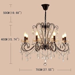 Lustre en cristal à 8 lumières, moderne, contemporain, traditionnel, classique, rustique, lodge, vintage, rétro