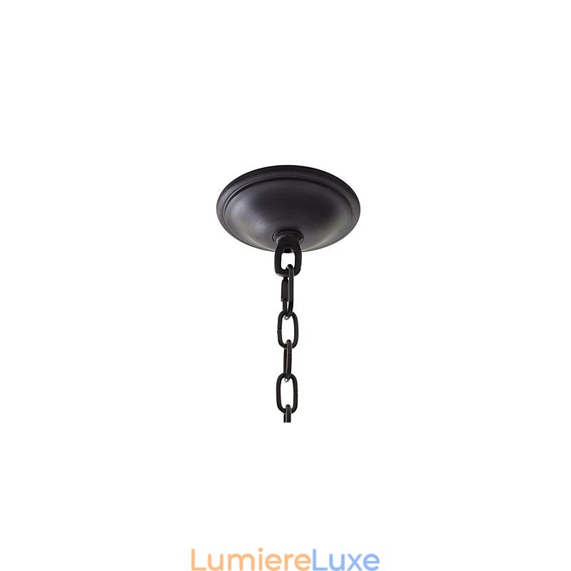 Suspension en fer de style rétro avec 8 lumières
