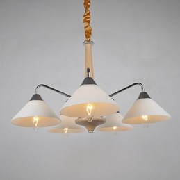 Lustre en bois et bambou galvanisé moderne et contemporain