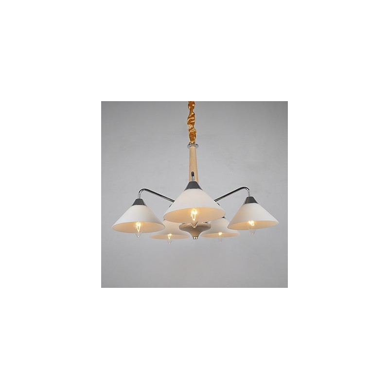 Lustre en bois et bambou galvanisé moderne et contemporain