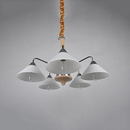Lustre en bois et bambou galvanisé moderne et contemporain