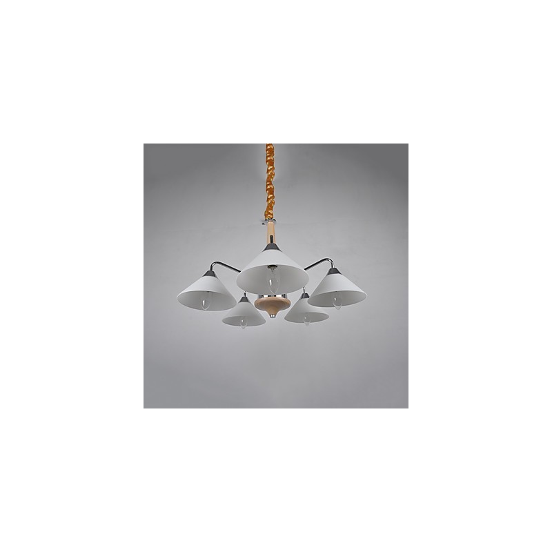 Lustre en bois et bambou galvanisé moderne et contemporain