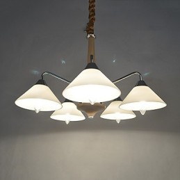 Lustre en bois et bambou galvanisé moderne et contemporain