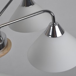 Lustre en bois et bambou galvanisé moderne et contemporain