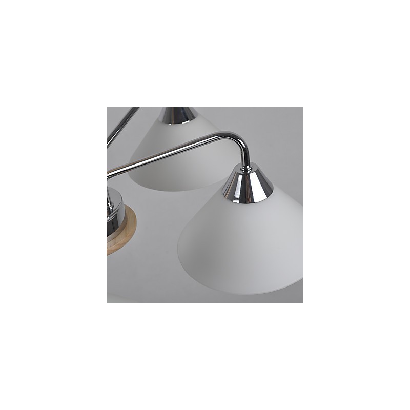 Lustre en bois et bambou galvanisé moderne et contemporain