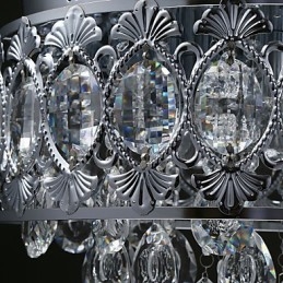 Lustre en cristal transparent moderne et élégant à 4 lumières