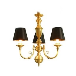 Lustre traditionnel classique en laiton pour mini style métal 3 ampoules