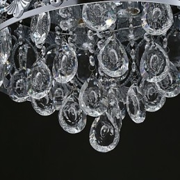 Lustre en cristal transparent moderne et élégant à 4 lumières