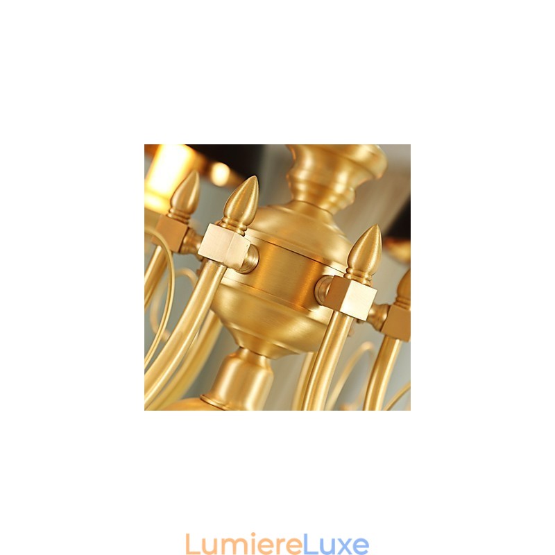 Lustre traditionnel classique en laiton pour mini style métal 3 ampoules