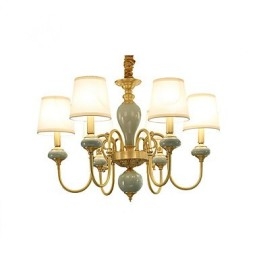 Lustre traditionnel classique en laiton pour mini style métal 6 ampoules