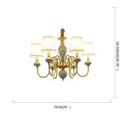 Lustre traditionnel classique en laiton pour mini style métal 6 ampoules