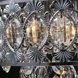 Lustre en cristal transparent moderne et élégant à 4 lumières