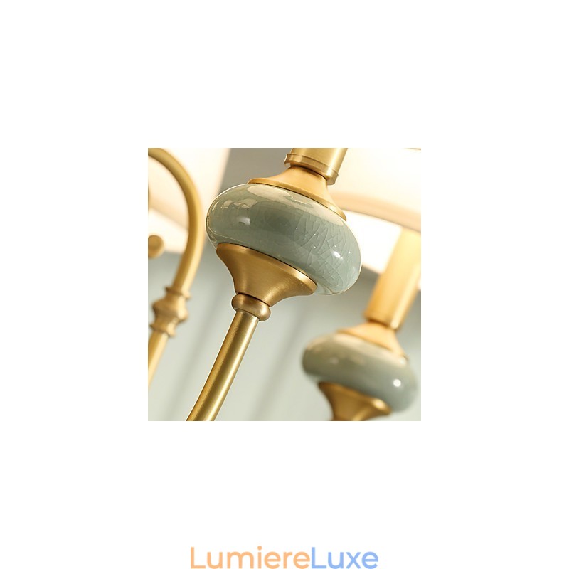 Lustre traditionnel classique en laiton pour mini style métal 6 ampoules