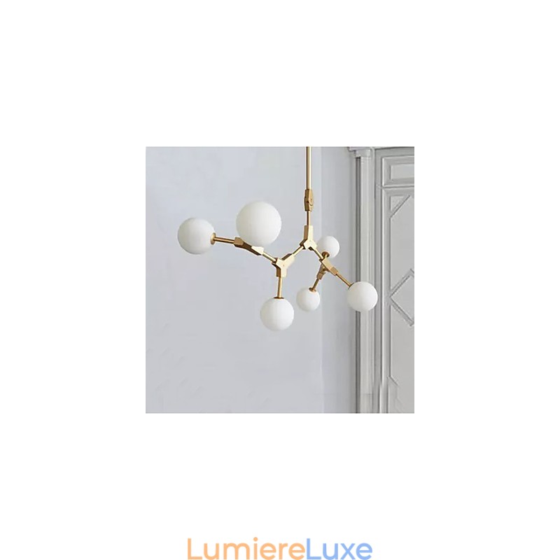 Suspension en bambou et bois de style mini, peinture classique traditionnelle