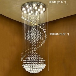 Plafonnier suspendu en cristal moderne pour intérieur