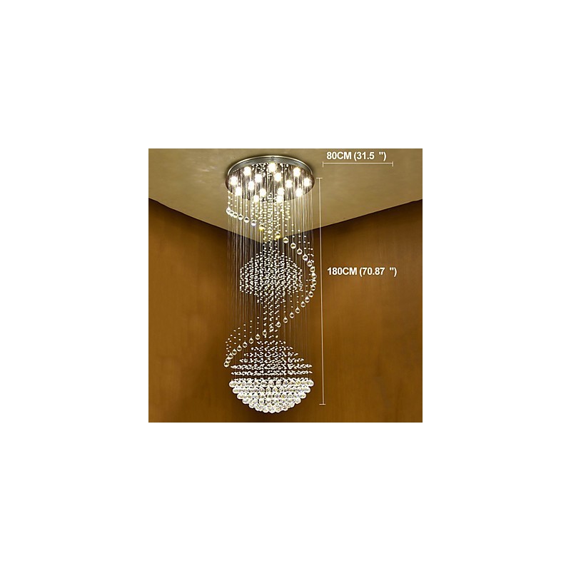 Plafonnier suspendu en cristal moderne pour intérieur