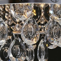 Lustre en cristal transparent moderne et élégant à 4 lumières