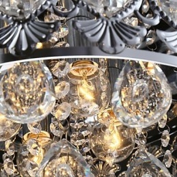 Lustre en cristal transparent moderne et élégant à 4 lumières