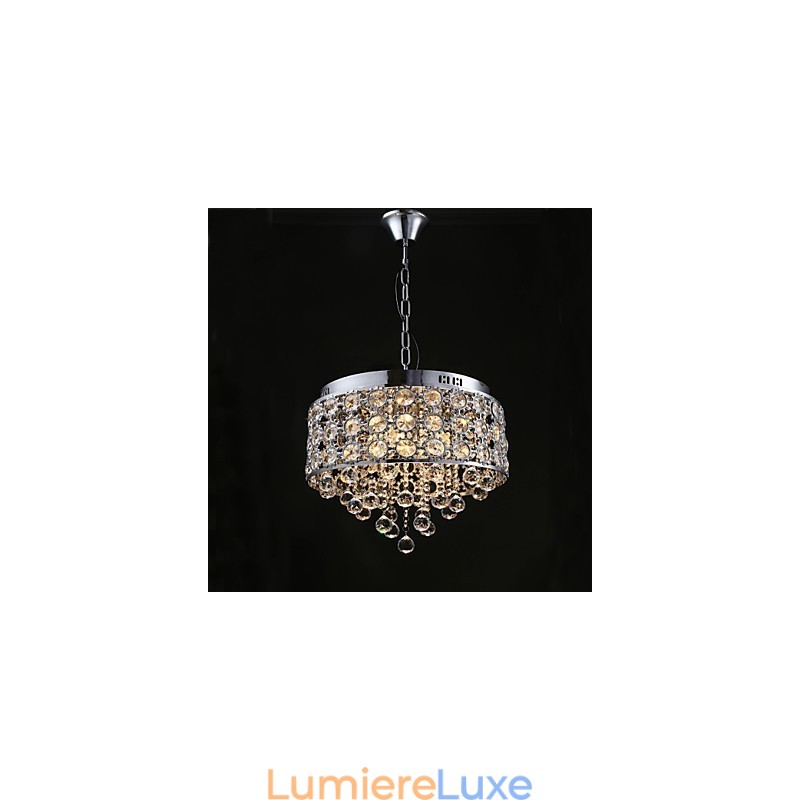Lustre en cristal transparent K9 à 4 lumières, motif tournesol