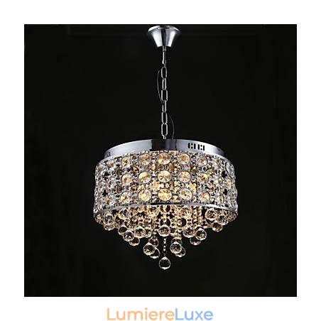 Lustre en cristal transparent K9 à 4 lumières, motif tournesol Lustre en cristal transparent K9 à 4 lumières, motif tournesol