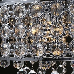Lustre en cristal transparent K9 à 4 lumières, motif tournesol