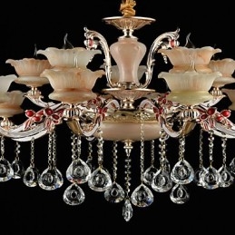 Suspension en alliage de zinc pour intérieur, style mini cristal, 15 ampoules