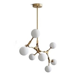 Suspension en bambou et bois de style mini, peinture classique traditionnelle