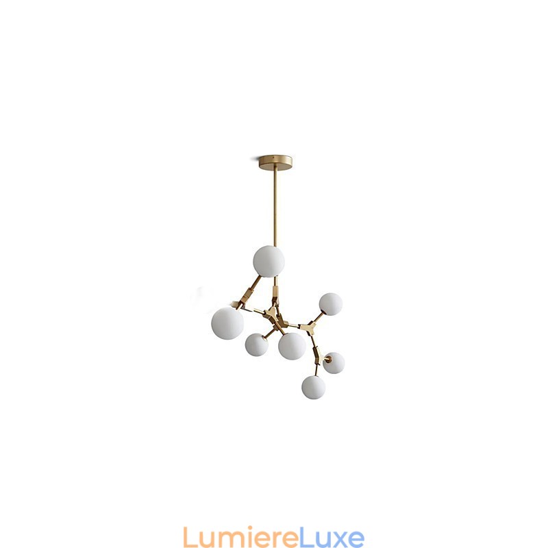 Suspension en bambou et bois de style mini, peinture classique traditionnelle