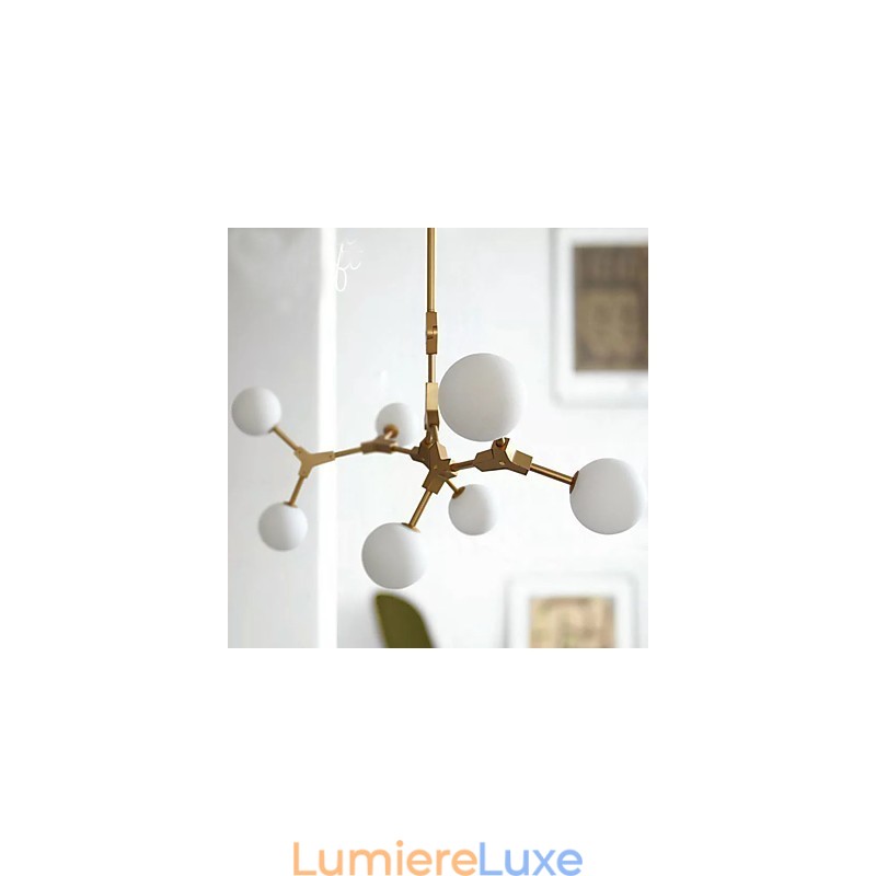 Suspension en bambou et bois de style mini, peinture classique traditionnelle