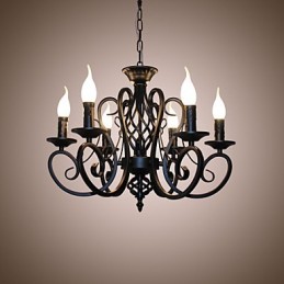 Lustre de style européen pour salle à manger, simple, original, innovant, bougies, 6 lumières