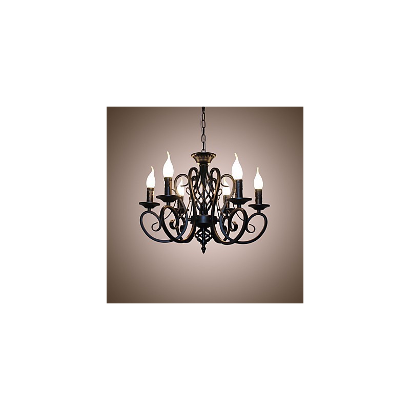 Lustre de style européen pour salle à manger, simple, original, innovant, bougies, 6 lumières