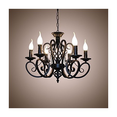 Lustre de style européen pour salle à manger, simple, original, innovant, bougies, 6 lumières Lustre de style européen pour salle à manger, simple, original, innovant, bougies, 6 lumières