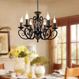 Lustre de style européen pour salle à manger, simple, original, innovant, bougies, 6 lumières