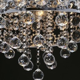 Lustre en cristal transparent K9 à 4 lumières, motif tournesol