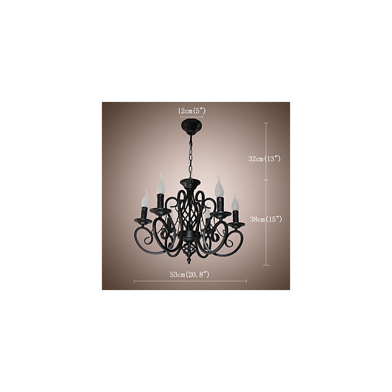 Lustre de style européen pour salle à manger, simple, original, innovant, bougies, 6 lumières