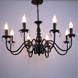 Lampe bougie en cristal de style européen, lampe de magasin de vêtements, lampes et lanternes, projet de décoration, lampe suspendue