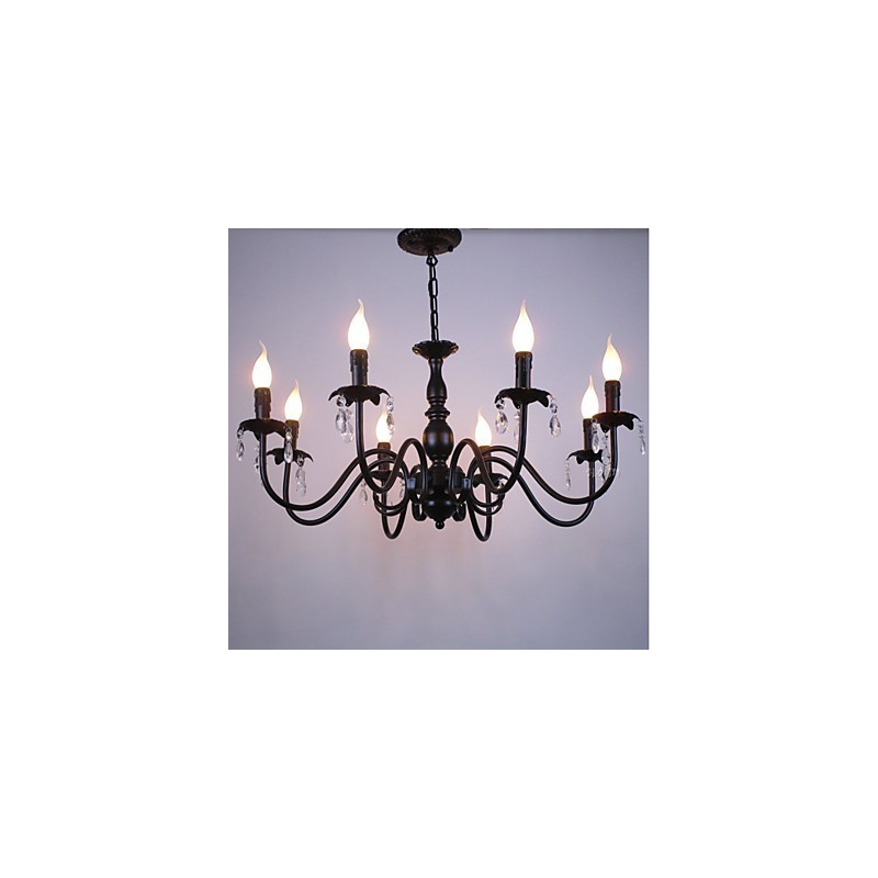 Lampe bougie en cristal de style européen, lampe de magasin de vêtements, lampes et lanternes, projet de décoration, lampe suspendue