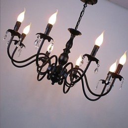 Lampe bougie en cristal de style européen, lampe de magasin de vêtements, lampes et lanternes, projet de décoration, lampe suspendue