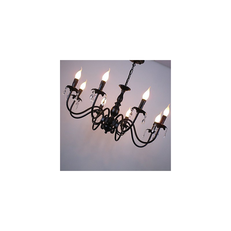 Lampe bougie en cristal de style européen, lampe de magasin de vêtements, lampes et lanternes, projet de décoration, lampe suspendue