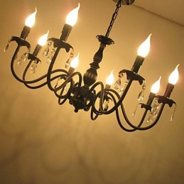 Lampe bougie en cristal de style européen, lampe de magasin de vêtements, lampes et lanternes, projet de décoration, lampe suspendue